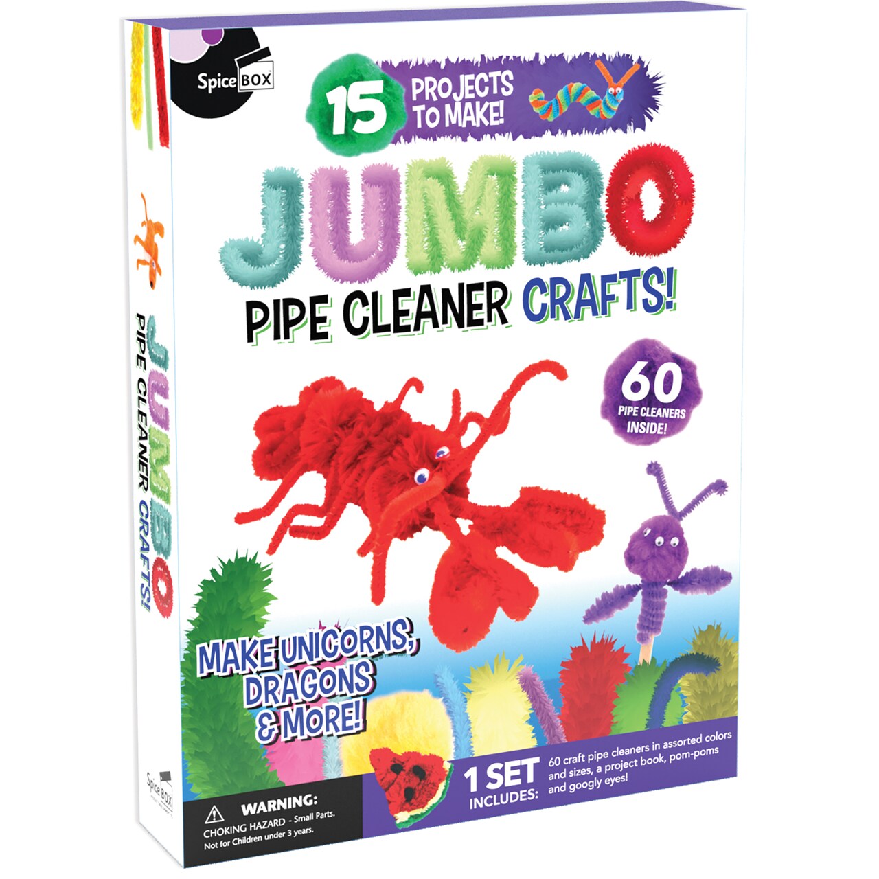 Make & Play: Jumbo Pipe Cleaner Crafts - 15 Projects To Create, Make Fuzzy & Fun Creatures & Animals, DIY Art & Crafts Activity Kit, Kids Ages 8+